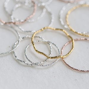 Delicate Cutting Texture Sterling Silver Ring Minimalist Stacking Style Stacking ring Gift for her Simple Silver Ring Band