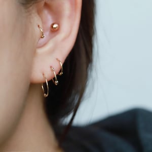 20g,14k Gold Super Tiny Cartilage Hoop,Tragus earring, Helix Hoop,Seamless Hoop,Small hoop earring