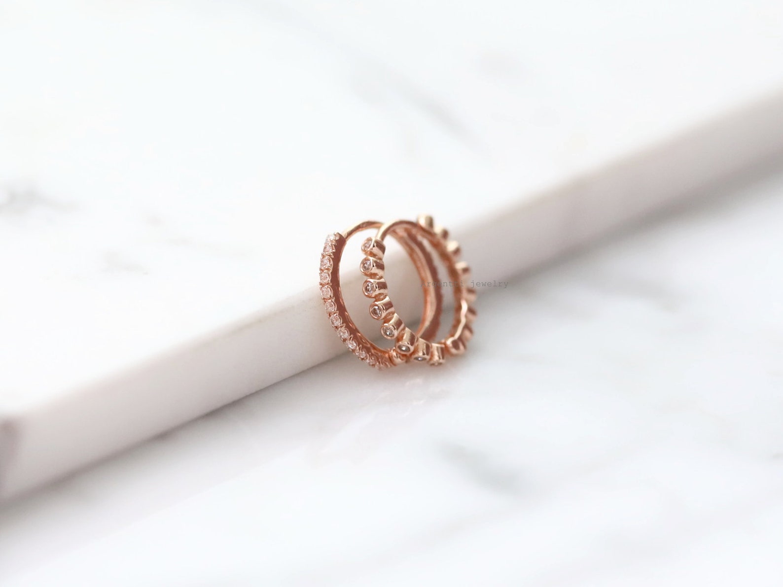 Premium Green With Gold Plated Cz Hoop Earring For Women