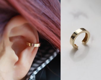 14k Solid Gold Ear Cuff,Simple earring,Single earring,Minimalist jewelry,Hypoallergenic Earrings