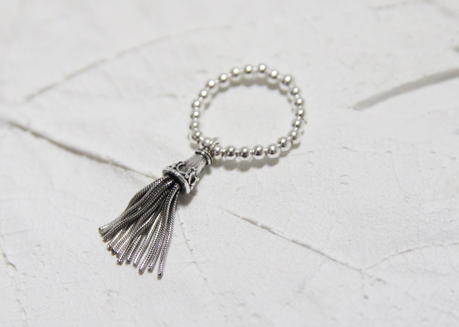 Sterling Silver Tassel Fringe Ringstassel Ringscustomized Etsy