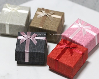 Linen ribbon Jewelry gift box, The Gift box ,Small size gift box, Bridal party gift box, Bridesmaid boxes, Gift Wrapping