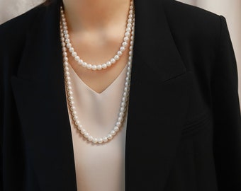 Long pearl necklace,June Birthstone Gift,Mother's Day gift,Simulated Pearl