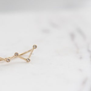 14k Solid Gold Zigzag Ear Cuff,Threader earring,Single earring,Minimalist jewelry,Hypoallergenic Earrings,Long earring image 3