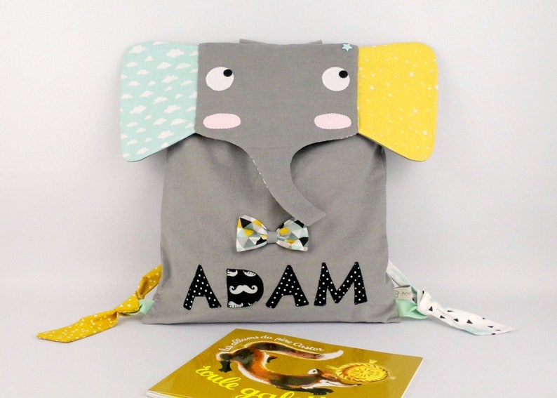 Native bag surname Adam backpack personalized Elephant nursery personalized birth anniversary gift mother child satchel