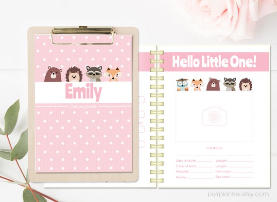 cute pink printable baby girl photo album baby s first etsy