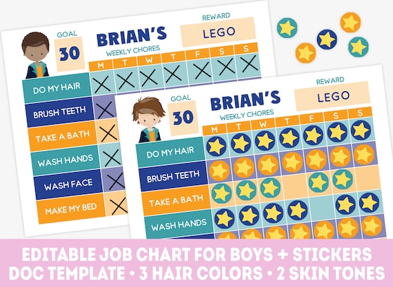 Chore Sticker Chart Template