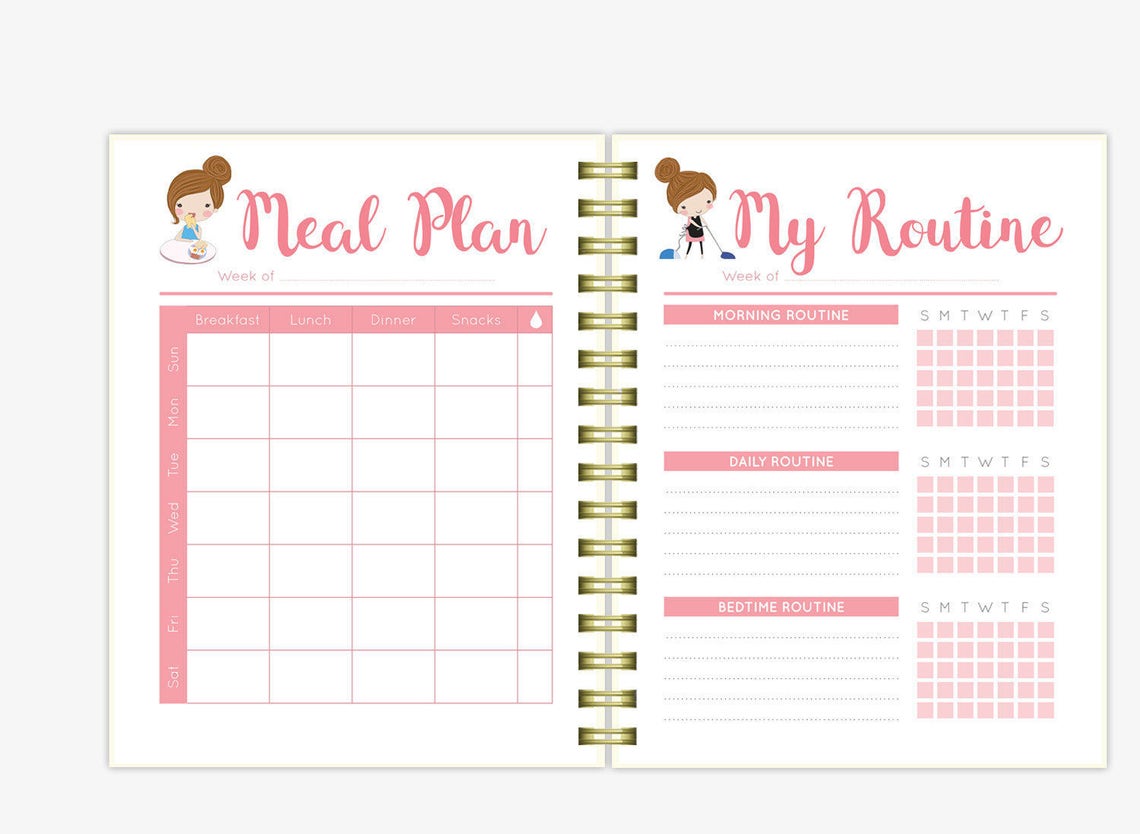 Cute girl planner personalized life planner pack printable Etsy