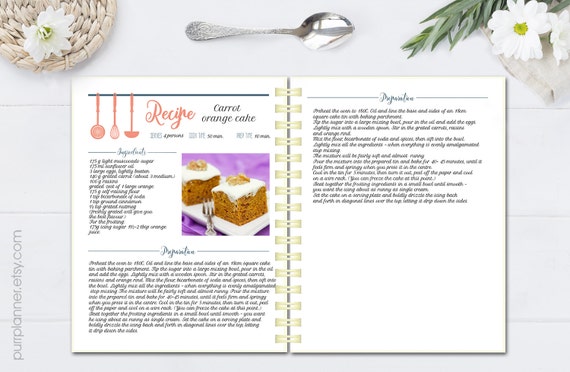 Editierbare Kochbuch Rezept Vorlage Rezept Seiten Etsy