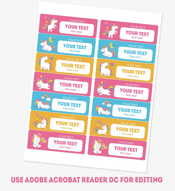 Printable Name Labels For Girls Kids School Name s Etsy