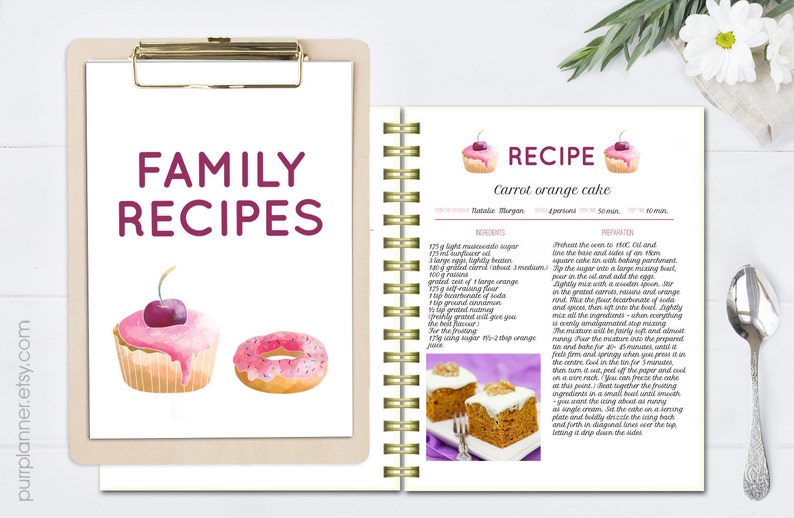 Libro de recetas para imprimir plantilla de receta receta | Etsy