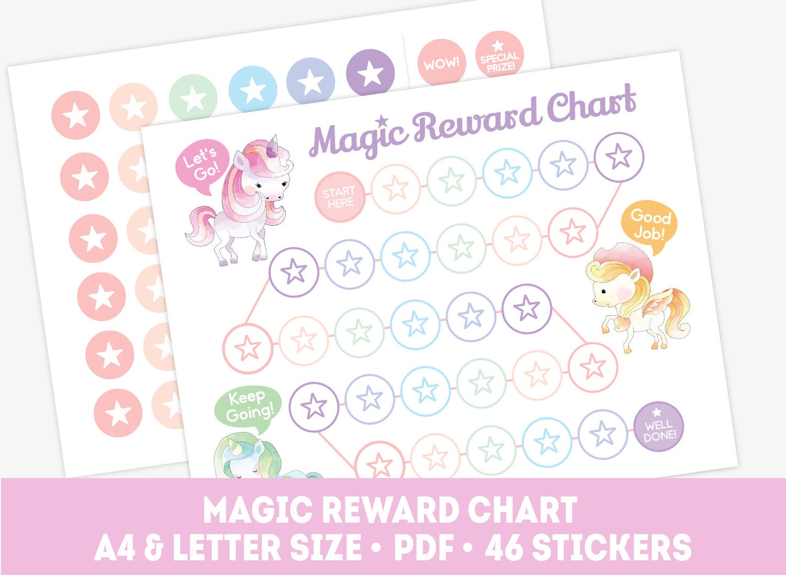 printable unicorn reward chart pony behavior chart for