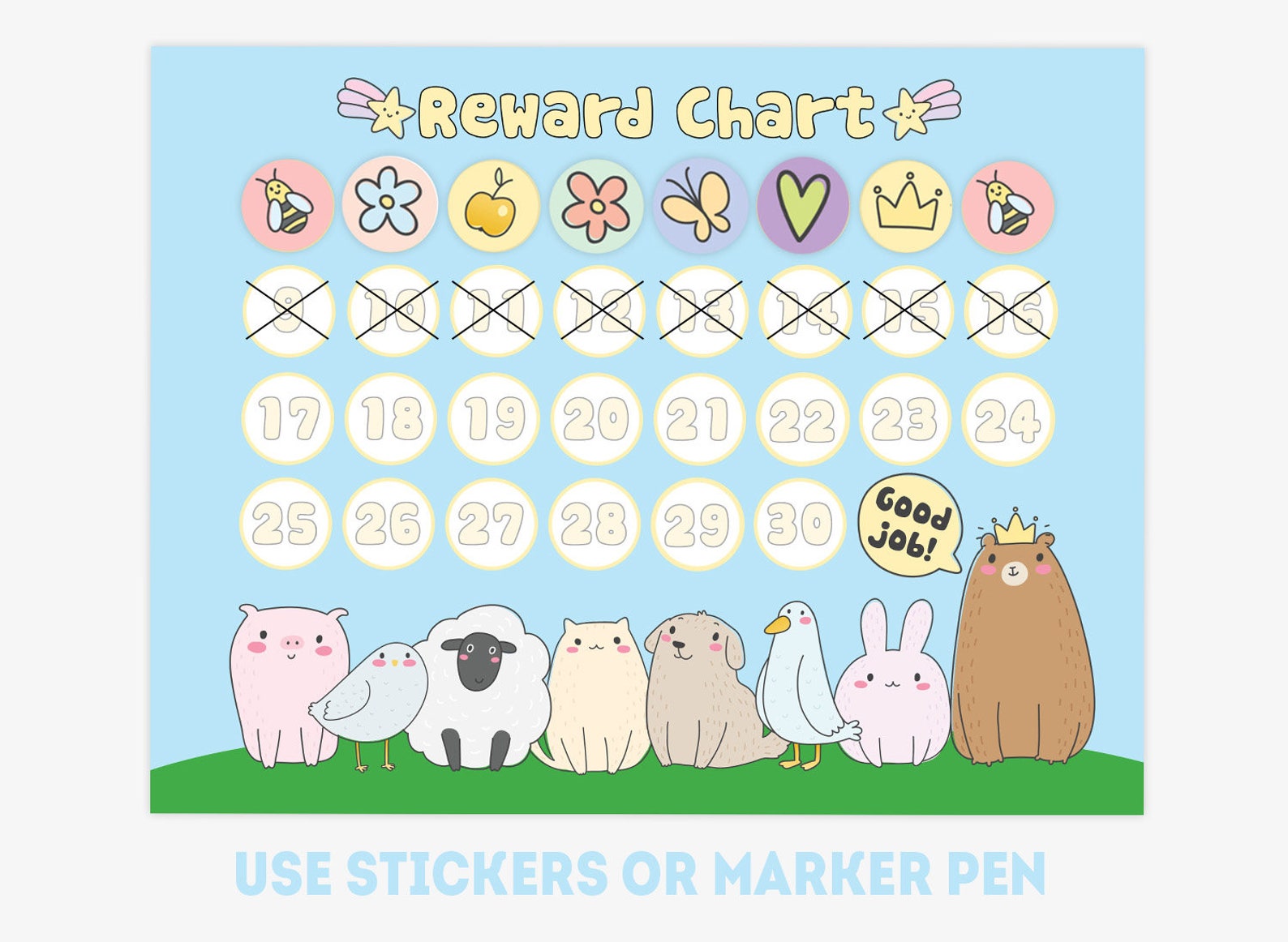 cute kids reward chart printable behavior chart for boys and etsy