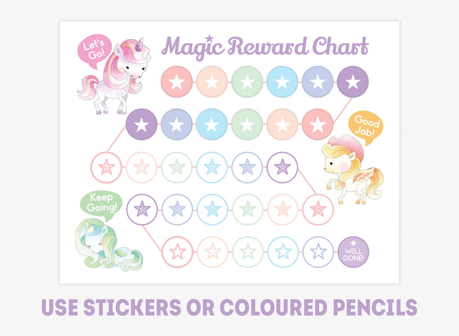 printable unicorn reward chart pony behavior chart for