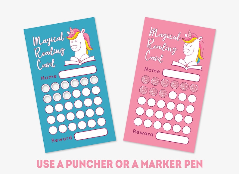 2 X 3.5 Daily Reading Punch Cards Homeschool Printable Reward | Etsy