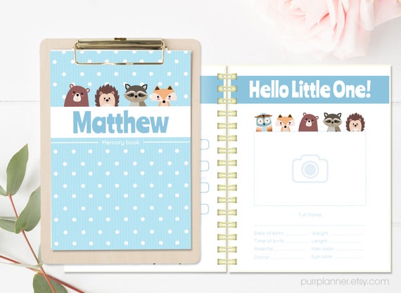 cute blue printable baby boy book babys first year photo etsy photo album baby boy