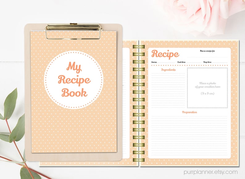 Printable recipe book binder blank cook book personalized Etsy