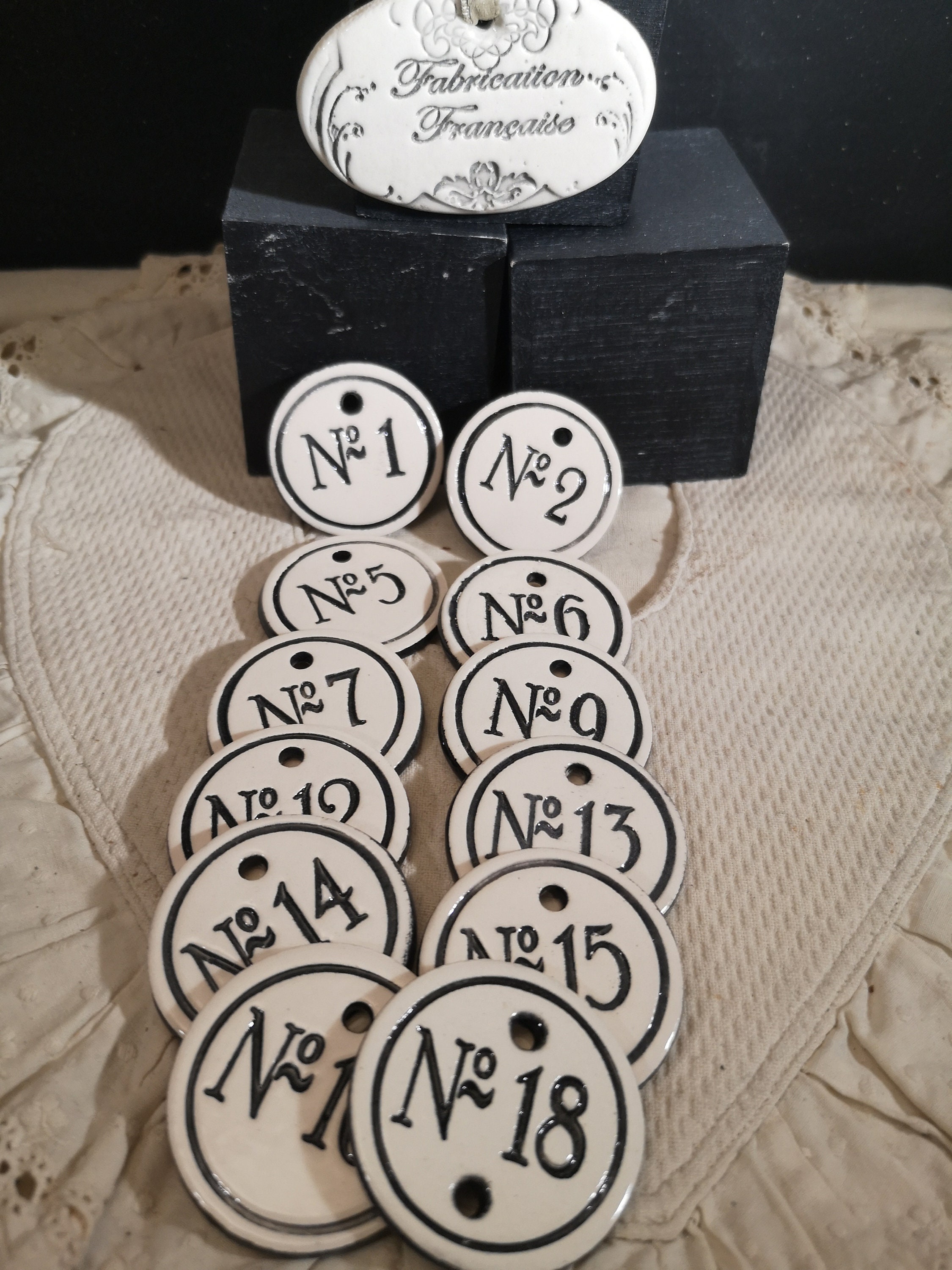 Plaque Émaillée Réédition d'ancien Rond Nun 0 à 99