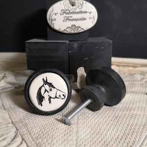 Handcrafted door knob Horse head