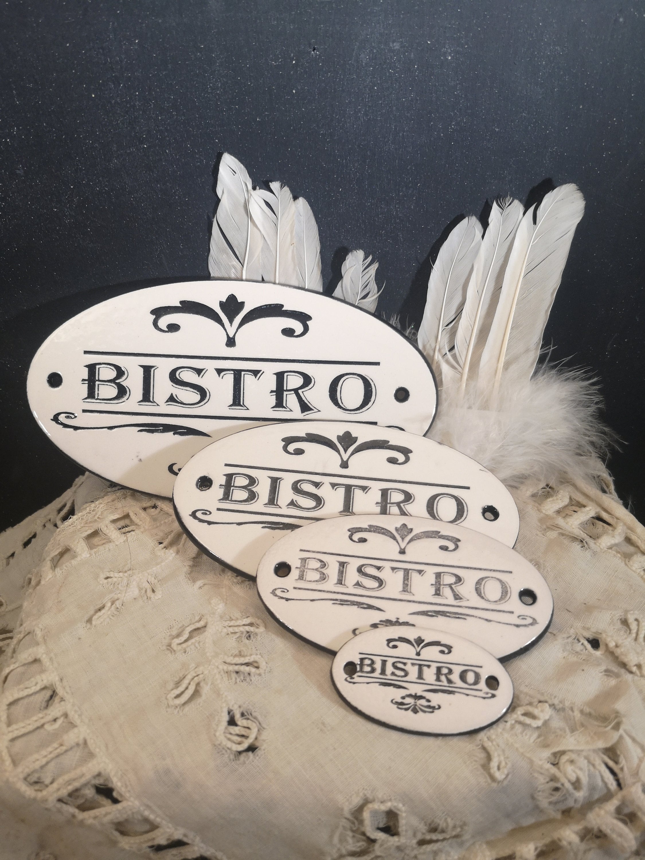 Plaque Ovale Céramique Bistro