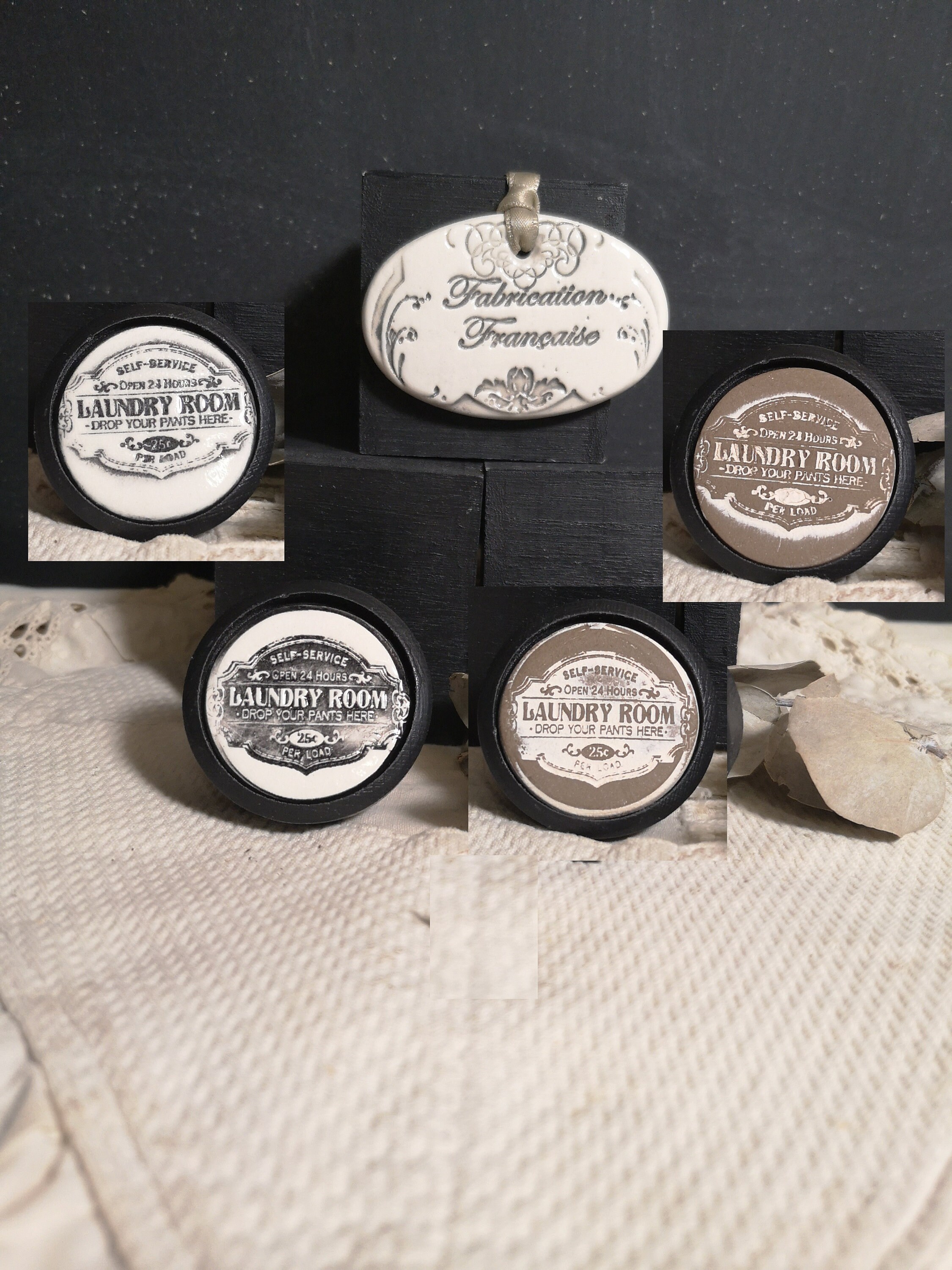 Bouton Meuble Porte, Tiroir Personnalisé, Bois Céramique, Laundry Room