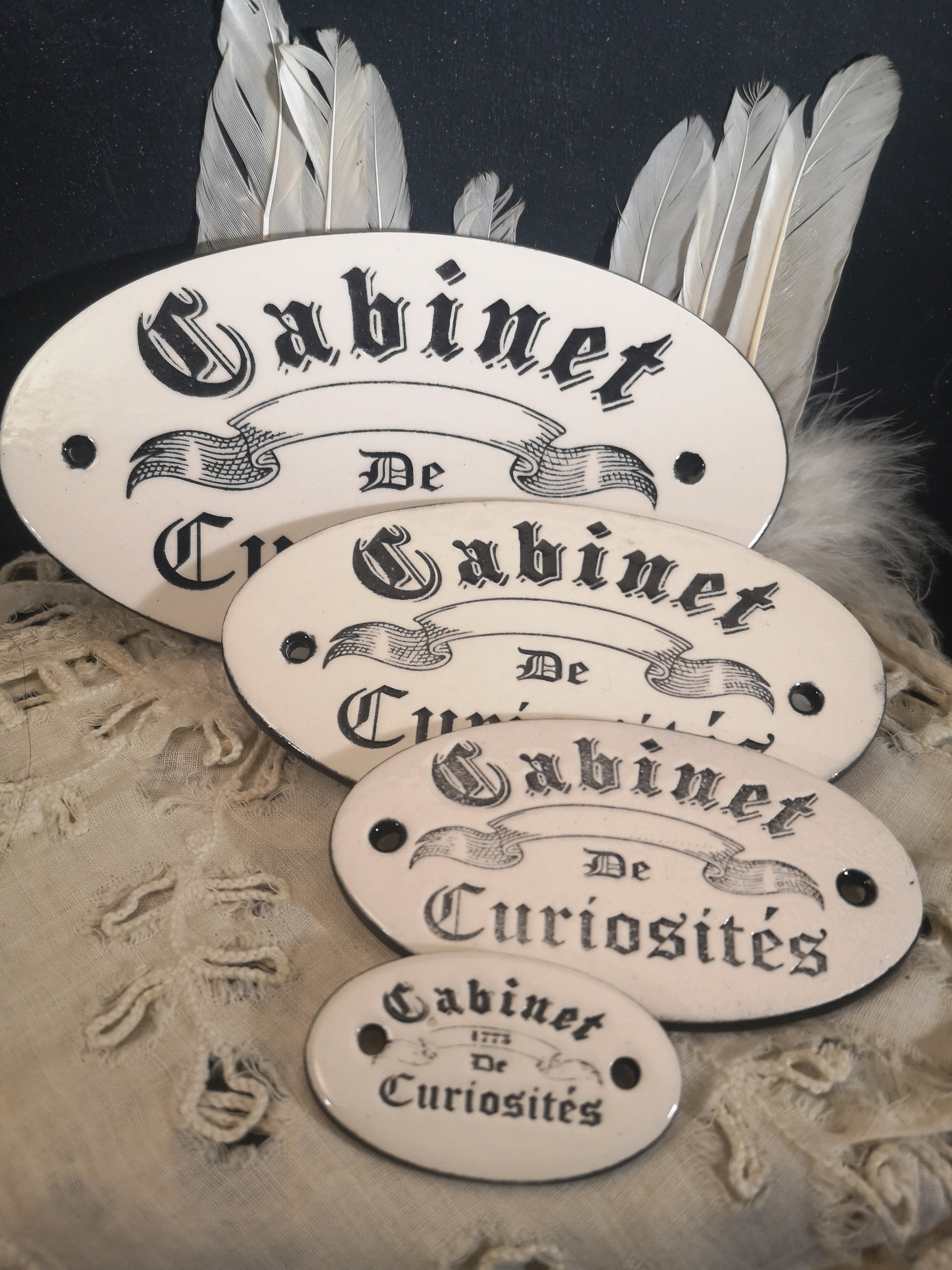 Ovale Céramique Émaillée Cabinet de Curiosité