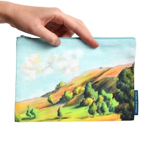 Sacchetto portaoggetti con cerniera - Motivo paesaggio "Collina"