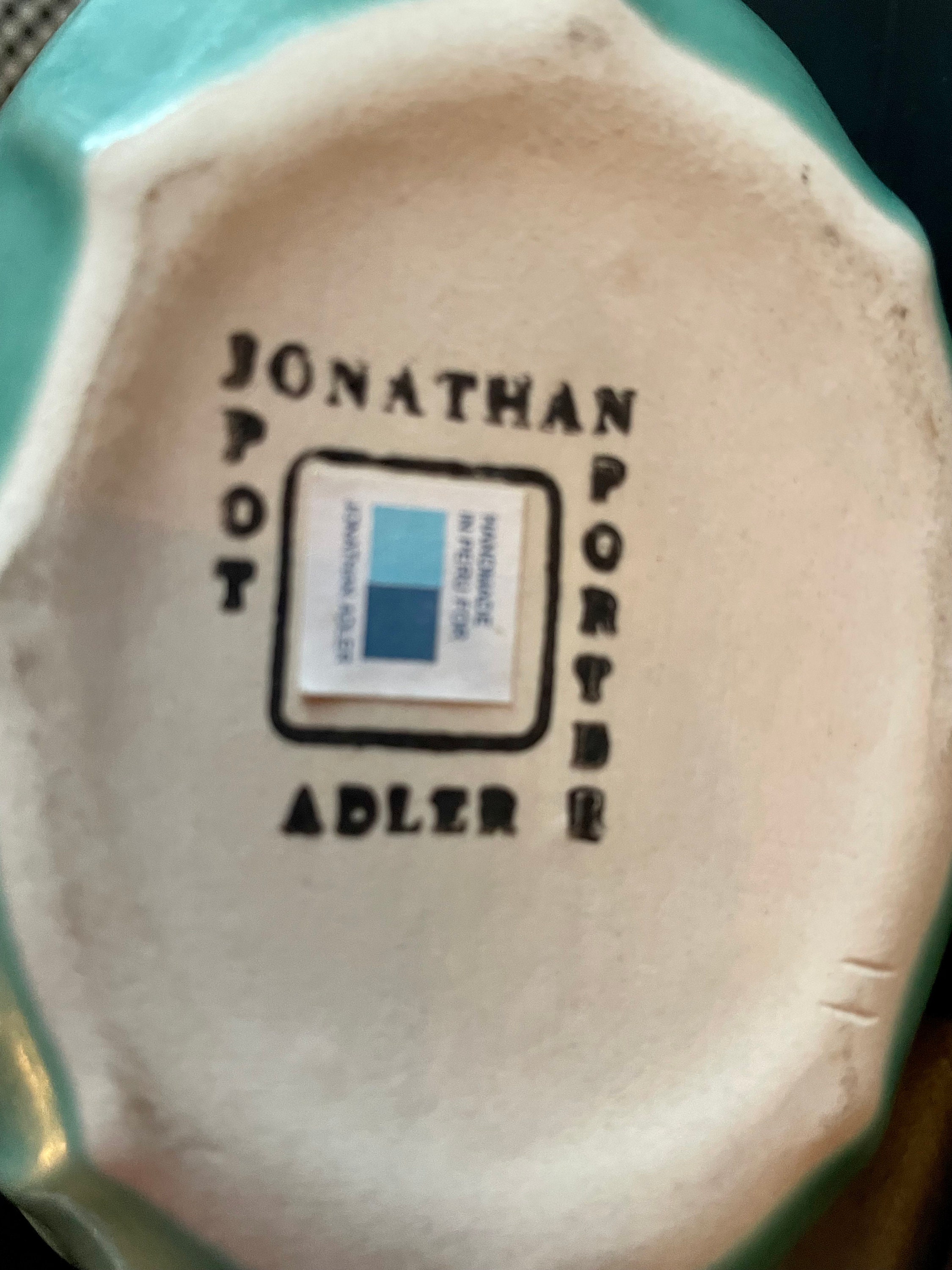 Jonathan Adler Vase Abacus Green Stoneware, Relief Collection Etsy