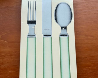 Cutlery set in original packaging, white, for 1 person - Boda Nova Sweden - Signe Persson-Melin, rare