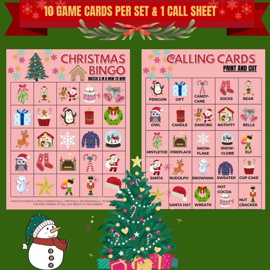 30 Christmas Printable Bingo Cards Printable Bingo Cards With Calling ...