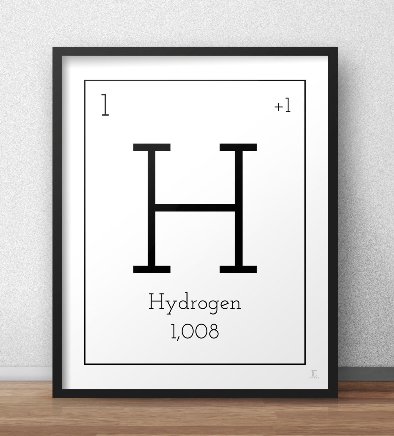 periodic table print black and white periodic poster