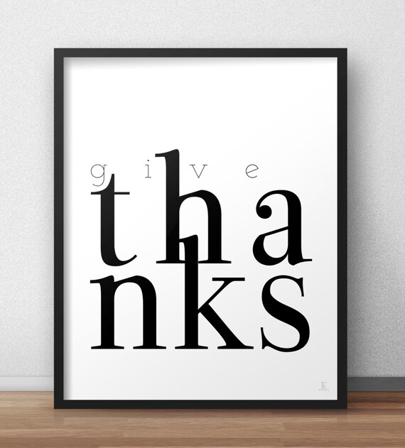Sei Dankbar Thanksgiving Schwarz Weiss Drucken Minimalstil Etsy
