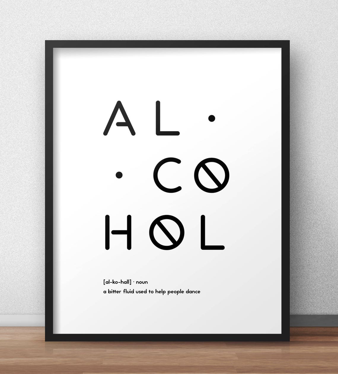 Alcohol Definition Print Minimal Design Wall Art Pegboard Design