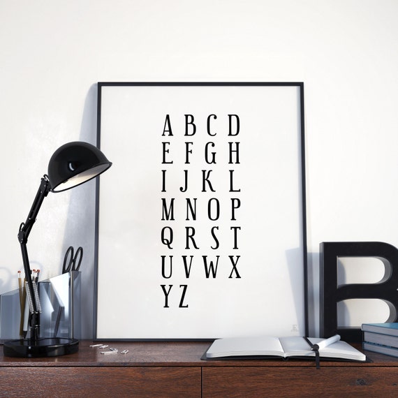 Alphabet Poster Print | Watercolor Typography | Nursery Decor | Colorful  Lettering | Katie Daisy | 8x10 | 11x14