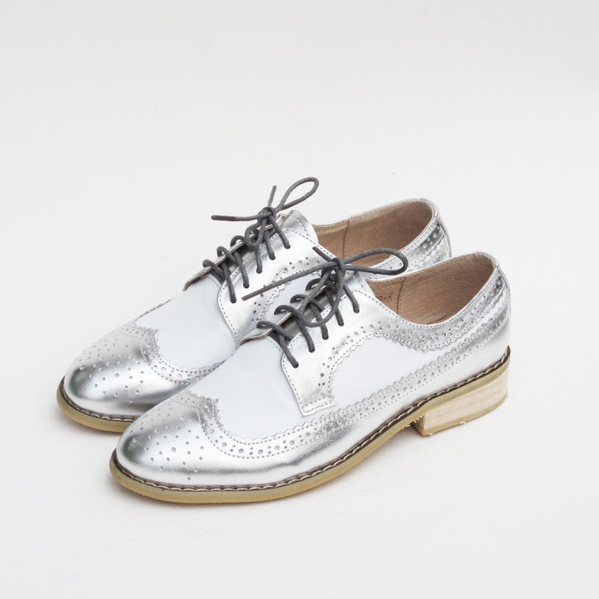 Silver Brogues - Etsy