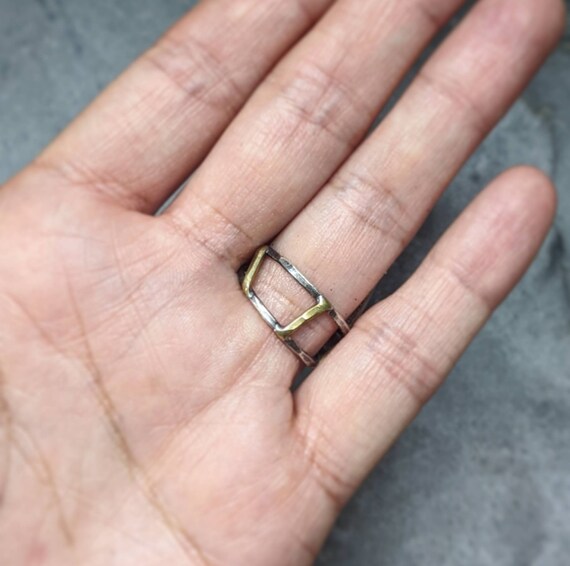 blue flash labradorite cast succulent adjustable statement ring Sterling silver