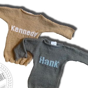 Custom baby name sweater | Knitted baby clothes, embroidered baby sweater, baby sweater with name, personalized newborn sweater, preemie