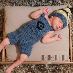Minion Outfit | Despicable Me Outfit | Minion Baby Clothes | Minion Photo Props | Minion Hats | Minion Birthday | 0-24M