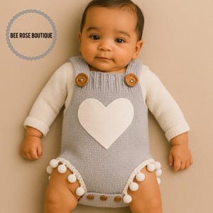 Newborn girl photo outfit- Baby girl romper, knitted Baby girl clothes, baby girl coming home outfit, preemie girl clothes, baby shower gift
