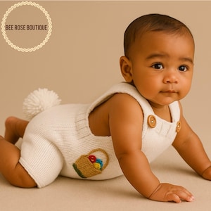 baby boy easter outfit | Knit Baby bunny romper| baby girl easter outfit| Easter baby clothes| knitted easter outfit | newborn easter outfit