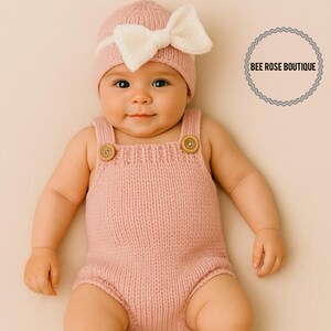 Baby girl romper| Newborn girl take home outfit| Baby girl coming home outfit| Preemie girl| Knitted baby clothes| baby girl photo outfit
