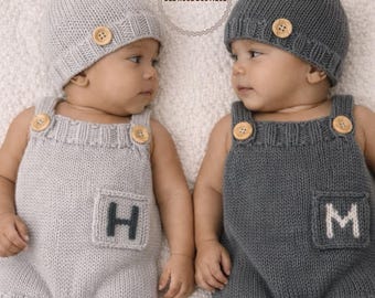 Personalized Baby Romper, Newborn Coming Home Outfit Boy, Knitted Baby Outfit, Custom Name Romper, Preemie to 24 Months, Baby Shower Gift
