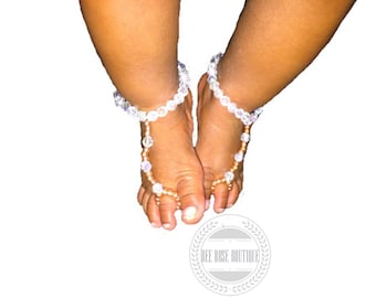 Baby feet jewelry| Baby foot jewelry| Baby barefoot sandals| baby girl photo prop| baby girl baptism| baby girl coming home|