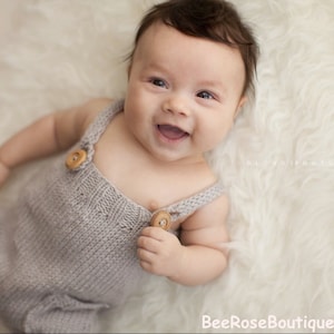 Knit Baby romper | Baby boy coming home outfit | hand knit baby overalls | Knitted baby clothes | Baby boy romper | unisex baby romper