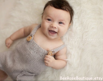 Knit Baby Romper Baby Boy Coming Home Outfit Hand Knit Baby