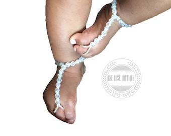 Baby girl barefoot jewelry sandals | baby girl ankle bracelet | jewelry for baby girls | Baby barefoot sandals | baby girl photo props