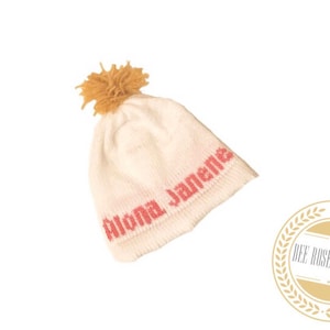 Personalized name baby hat • Baby girl knitted hat  • Baby girl hat with name • hospital hat for baby girl • baby shower gifts