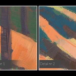 Peinture sur toile paysage, paysage, ombres, forêt colorée, abstraction, arbre image 5