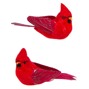 Red Cardinals - Set of 2 Red Cardinals to be Added to any Flower Arrangement
