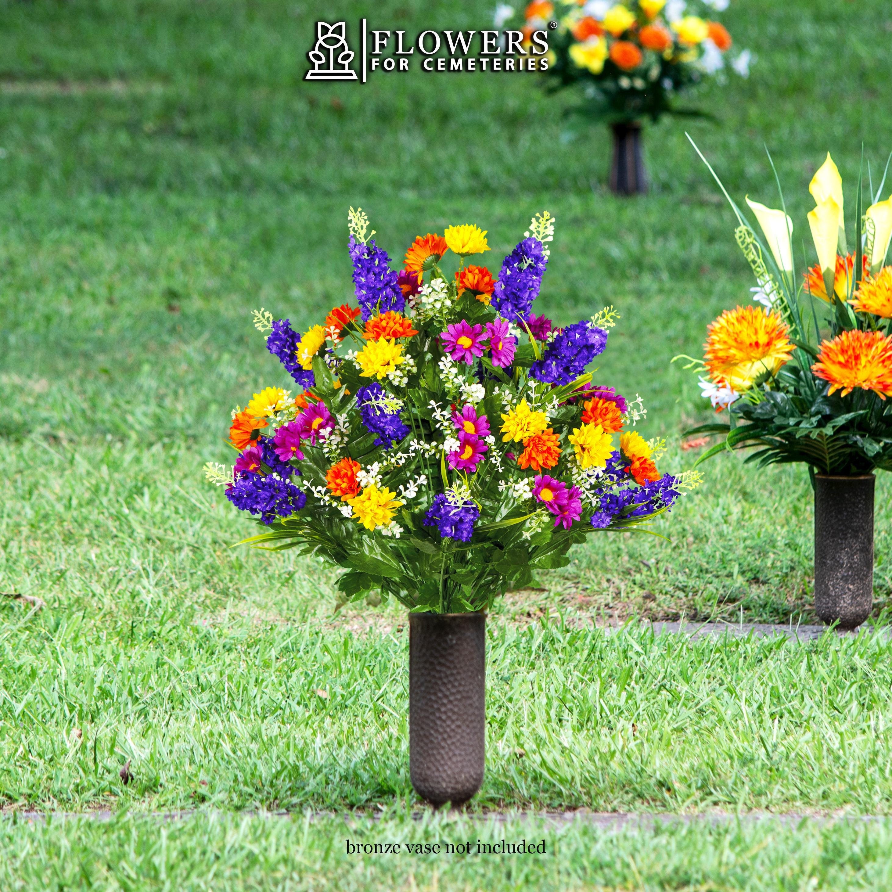 Aazon.co: Ceetery Flower Vase With Stake, Grave Vase With Floral